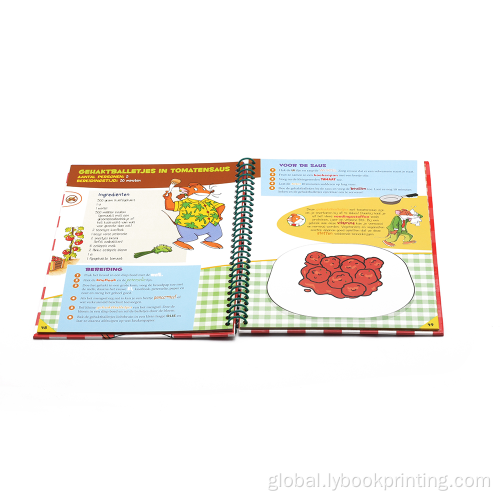 Customized Kids Books promotional printed spiral binding hard cover cook book Factory